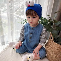 Spring clothes baby clothes Two sets of children Cowboys back with pants Spring Fall 1 year old men and women The baby suit ultra cute 2 early
