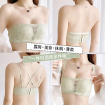 Summer strapless non-rimmed underwear women gather non-slip bra Ultra-thin beauty back bandeau bra small chest