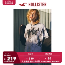 Hollister2022 spring new fashion loose rock band pattern t-shirt men 314170-1