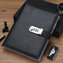  A5 Loose-leaf password book with lock diary password lock fingerprint simple literary retro notepad College student exquisite notebook stationery Korean version of the creative notebook hand ledger thickened customization