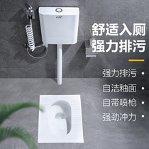 Laixin is suitable for the US standard Mona Lisa Marco Polo squat toilet household ceramic squat punch tank complete