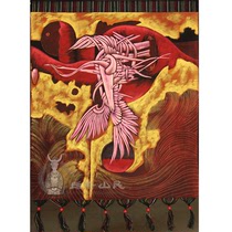  Hand-woven homespun abstract pattern plus hand-painted heavy color painting with spike cloth decorative painting 70*100cm