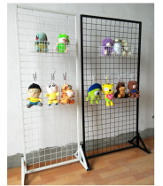 Wrought iron grid shelf net rack jewelry rack vertical barbed wire kindergarten works display stand supermarket net art
