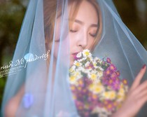 2017 New bride light blue veil veiled gauze Shin photo shape yarn soft yarn