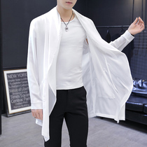 Windbreaker men Spring and Autumn long coat men 2021 new casual handsome loose thin Joker cloak top