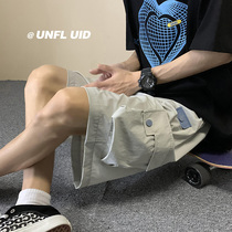 Tide brand tooling shorts mens tide 2021 new summer pants youth Korean version of the trend loose casual five-point pants