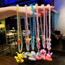 Childrens luminous necklace bracelet set baby cartoon cute princess jewelry girl girl hanging neck toy accessories