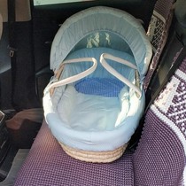 Prefix 2 can lie flat cradle Car lightweight portable bed newborn baby basket straw sleeping basket discharge hand
