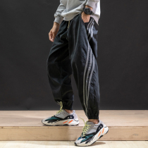 Spring new days Department of relaxation Casual Straight Barrel Long Pants Mens Big Code Handsome Tide Card Sports Bouquet Leggings and Han Edition Trend
