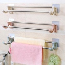 Free-to-punch toilet shelve towel rack toilet bath towel rack toilet stainless steel hanging towel rack
