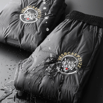 Down pants mens fashion casual sports light wear warm duck down cotton pants trousers 2021 New Winter