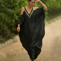 Covered meat slim loose Long Beach coat wrap skirt strapless swimsuit blouse bikini with seaside sunscreen