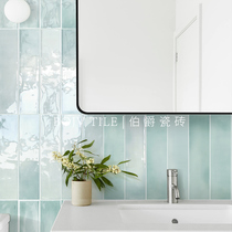  Retro green kiln turned handmade brick Kitchen bathroom gradient wall brick Bathroom toilet tile Restaurant glazed brick
