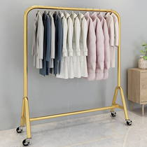 Nordic clothes hanger bedroom clothes storage rack balcony drying rack small simple single pole drying bar with pulley