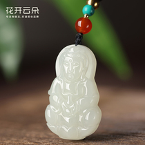 Honmei year Hetian Yu Guanyin Bodhisattva jade pendant Buddha statue pendant men and women jade brand jade pendant jade pendant necklace jewelry