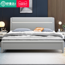 Solid wood bed 1 8 M master bedroom wedding bed modern minimalist factory direct sale air pressure storage household 1 5m double bed