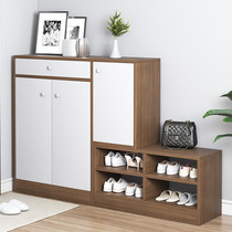 In-door shoe cabinet changing shoes stool home doorway integrated multifunction wearing shoes stool soft bag cushion in the family can sit on the shoe rack