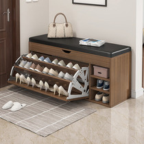 Shoe bench home door soft bag cushion long bench door shoe stool integrated multifunctional shoe cabinet rack