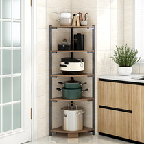 Kitchen shelf floor-standing multi-layer pot shelf household fan-shaped triangle corner corner storage rack
