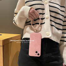 Pink retro upscale leather tattoos suitable for apple 12promax mobile phone shell iphone13 new 11 advanced senses 7 8plus tide card cartoon 13pro female xs x