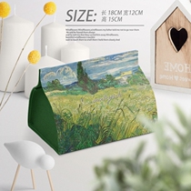 ins Nordic flower oil painting tissue box sunflower retro American coffee shop living room household paper storage box