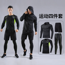 Fitness clothes mens suits gym sports quick clothes tights morning running training clothes running basketball football equipment