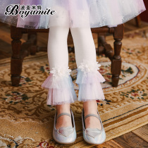 Girl Beats Bottom Pants Spring Dress 2022 New Children Foreign Air Long Pants Woman Baby White Outwear Spring Autumn Net Yarn Pants
