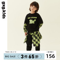 gxgkids children clothing childrens clothing 22 spring new pint boy plaid splicing long sleeve blouses can be worn outside