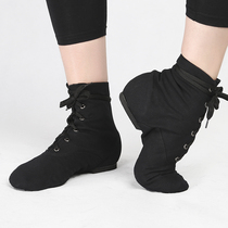 Ding Jazz Dance Shoes Teachers special boots canvas belt and mens indoor womens soft bottom practice shoes black high gang