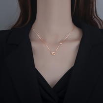 2021 sterling silver double C couple necklace female summer simple style tide light luxury niche design feel cold wind choker