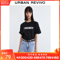 UR2021 autumn new womens fashion fashion hot silver letter round neck cotton T-shirt WV31R4ME2000