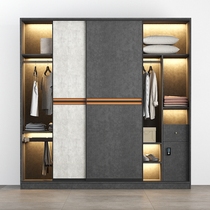 Light luxury sliding door wardrobe home bedroom simple modern sliding door cloakroom cabinet combination custom door to top