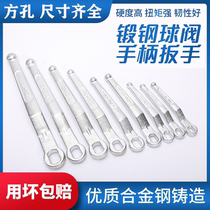 304 stainless steel flange ball valve handle dn25 extended square hole flat hole dn32 valve switch wrench dn50
