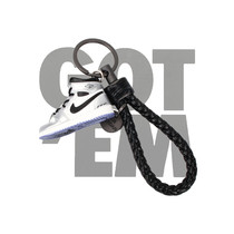 Handmade AJ13 Panda keychain three-dimensional small shoes sneakers model school bag car pendant Men and women birthday gifts