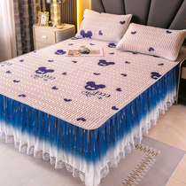 Summer bed skirt Latex Ice Silk Cool Mat three sets of machine washable washed and washed folding summer Home Air conditioning Soft Schiller