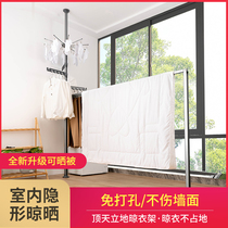 Dingzhen drying rack indoor household telescopic pole balcony bedroom floor clothes drying artifact cool quilt hanging hanger