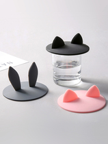 Cup lid silicone Mark Cup accessories cute round dustproof Universal Creative universal ceramic glass water cup lid