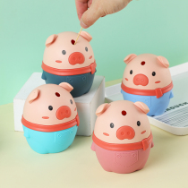 Piggy cartoon cute toothbox automatic pop-up toothpick box home living room fashion toothpick push toothpick bucket