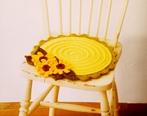 DIY handmade woolen crochet cushion sofa cushion 35cm sunflower round cushion picture tutorial