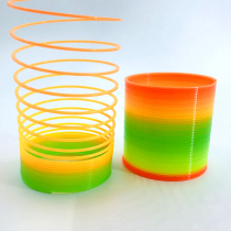 Rainbow circle childrens toy magic rainbow stacking ring elastic spring ring stacking music baby educational ring toy