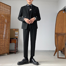  Korean suit mens suit Groom wedding dress Korean version of the trend slim-fit double-breasted suit business formal trousers