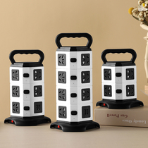 Multifunctional vertical socket usb plug-in office desktop row plug-in multi-hole switch household plug-in board