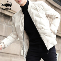 Crocodile winter light down jacket mens jacket 2021 new clothes handsome white short coat mens clothing
