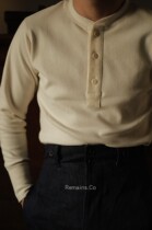 Remains retro cotton long sleeve Henry collar knit elastic beating bottom warm underwear