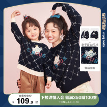 Mini Barabara mini partner kisses in spring dress Mother women sweatshirt girls baby sweaters knitted sweatshirt