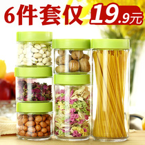 Green Apple glass bottle sealed can with Lid Food large storage tea pot coffee bean tea storage bottle