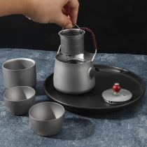Outdoor pure titanium fast cup camping titanium tea maker portable kettle teapot titanium alloy travel tea set