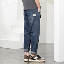 Summer Thin jeans Pants Men Loose Straight Barrel New Casual 90% Pants Mens Alls Long Pants Boy Tide