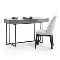 Italian minimalist stainless steel black titanium desk postmodern solid wood small apartment study writing office computer desk spot