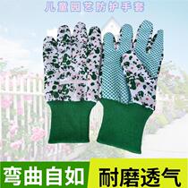 Spot Children Gardening Gloves PVC Point Gum Garden Gloves Handling work Protective Lauprotect printed gloves